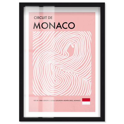 Affiches de formule 1 Monaco Monaco Shadowbox Print par Notoriart, cadre noir, 25 x 37
