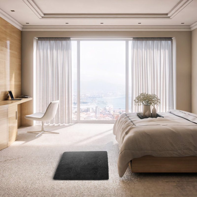 Tapis de chambre Fluffy, Noir