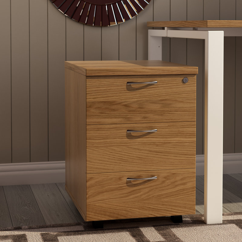 Buariki 40.4cm Wide 3 -Drawer Mobile File Cabinet, Oak
