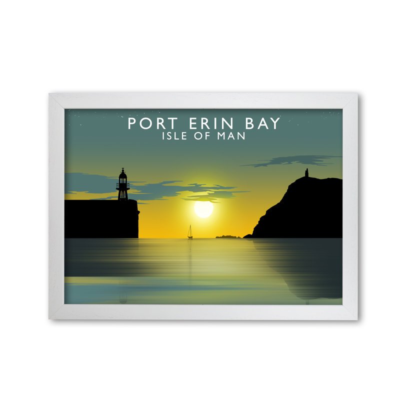 Port Erin Bay Isle Of Man by Richard O'Neill - Single Picture Frame Print, 30cm H x 42cm W, White