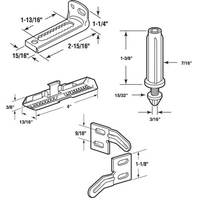 Bi-Fold Door Hardware Repair Kit, 3/8 in. Cap x 7/16 in. Base Diameter (Single Pack)