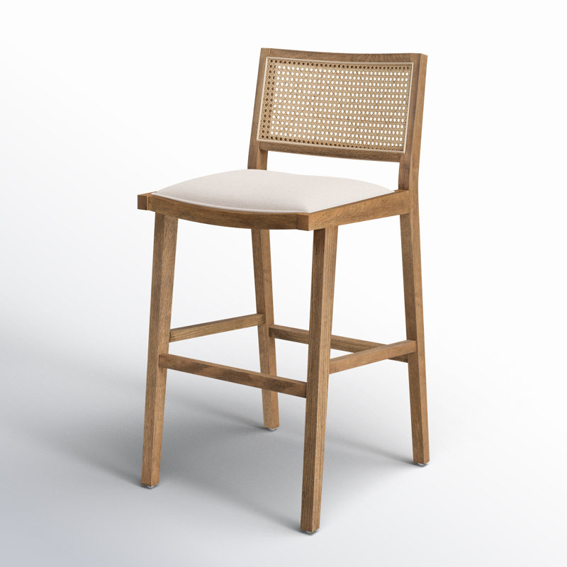 Caswell 27" Counter Stool, Bar Stool (31” Seat Height), White Polyester Blend
