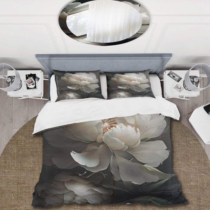 Ensemble de housse de couette en microfibre / polyester Peony Flower III Bedding
