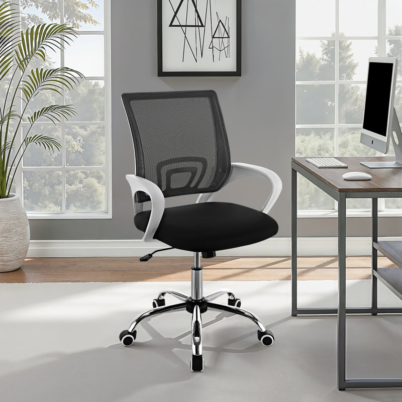Chaise de bureau Byrd, Noir / blanc, Noir, noir, noir, noir