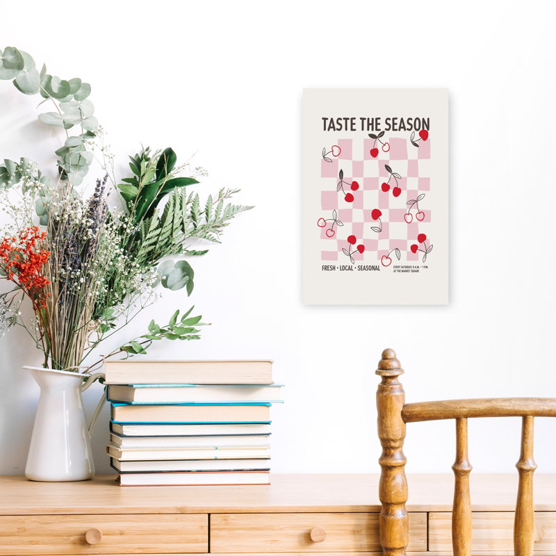 Art mural rétro «Taste The Season Cherries», H 18 po x l 12 po