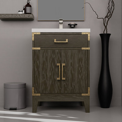 24 po X P 18 po Ensemble de meuble-lavabo et robinet en acrylique D