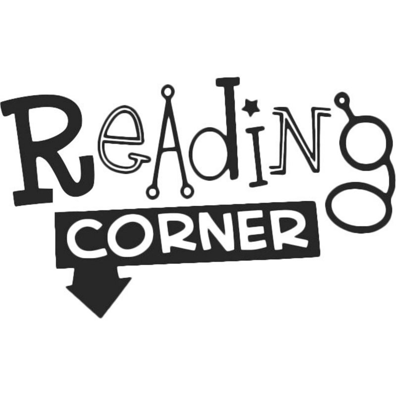 Décalcomanie murale en coin reading, Noir, H 10 po x l 20 po x P 0,16 po