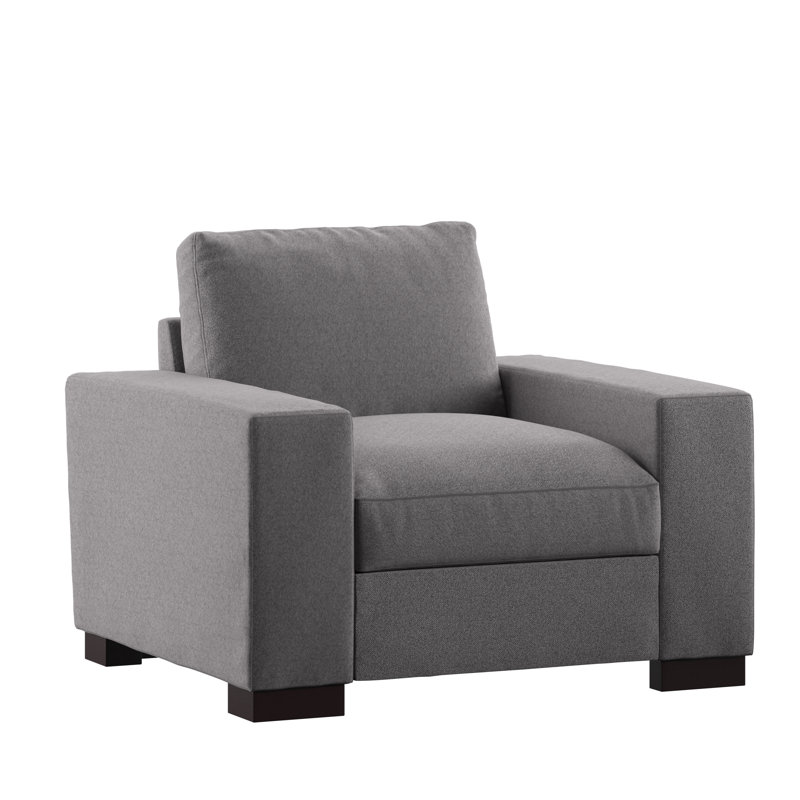 Fauteuil Michaella de 108,99 cm de large, Tissu gris