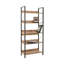Bibliothèque industrielle moderne avec structure en métal, finition noyer et noire, 28,7 x 67,7 x 13,8 pouces | 100% panneau de particules enduit de mélamine, épaisseur: 0,6 pouce | Fixation murale, nombreuses tablettes pour la maison ou le bureau-841791898