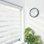 Store zébré Shadesu pour fenêtres, l 50 po x H 72 po, blanc, abat-jour zébré à double couche sans contrôle, contrôle de la lumière pour le jour et la nuit, stores transparents pour fenêtres d'intérieur, chambre à coucher, cuisine
