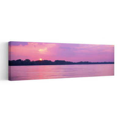 Sunset Mississippi River Memphis Tn Usa Colorful Peaceful Serene Landscape Sunset Wall Art