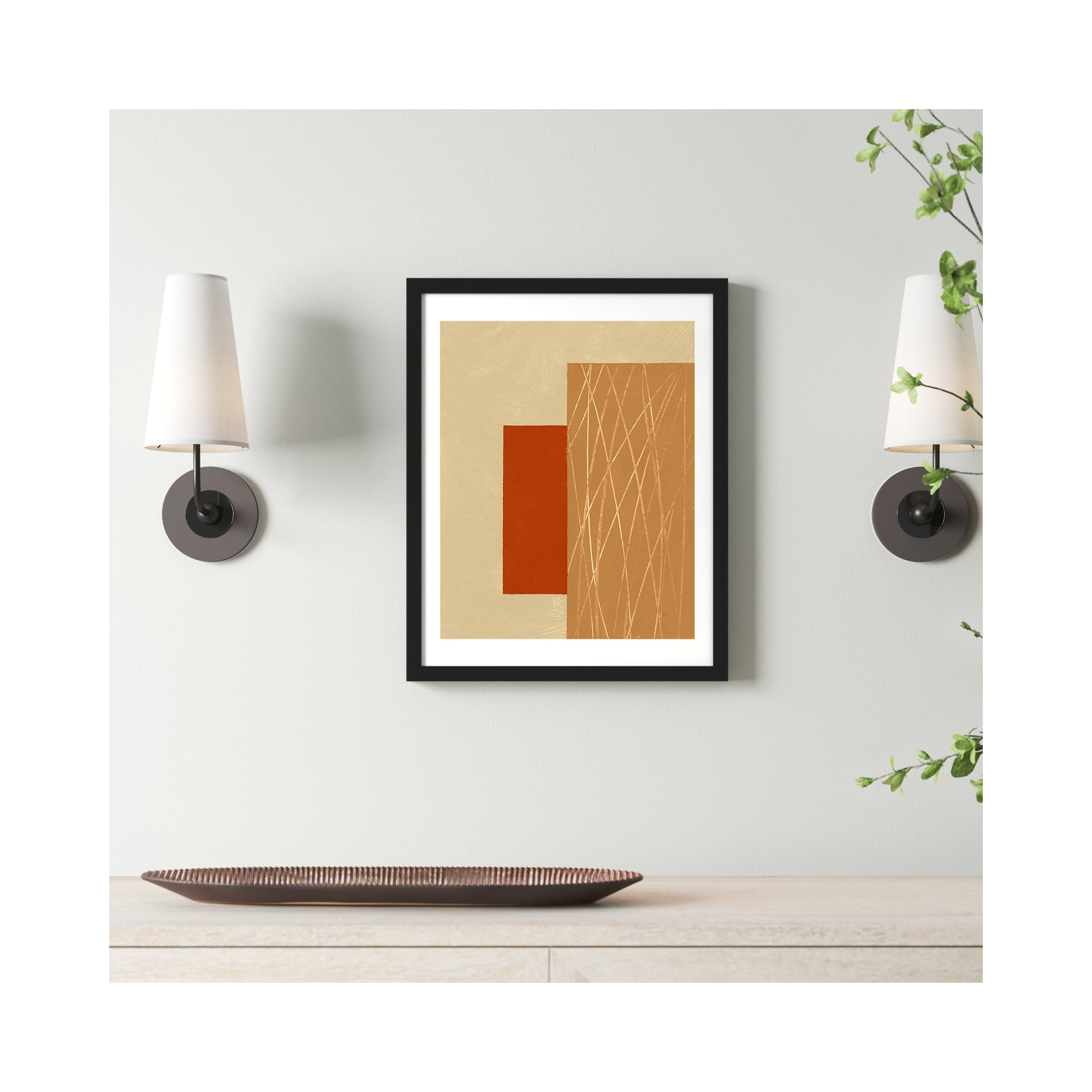 Rhythm 1 by Robert Kamnatnik, Black, 20" H x 16" W x 1.25" D