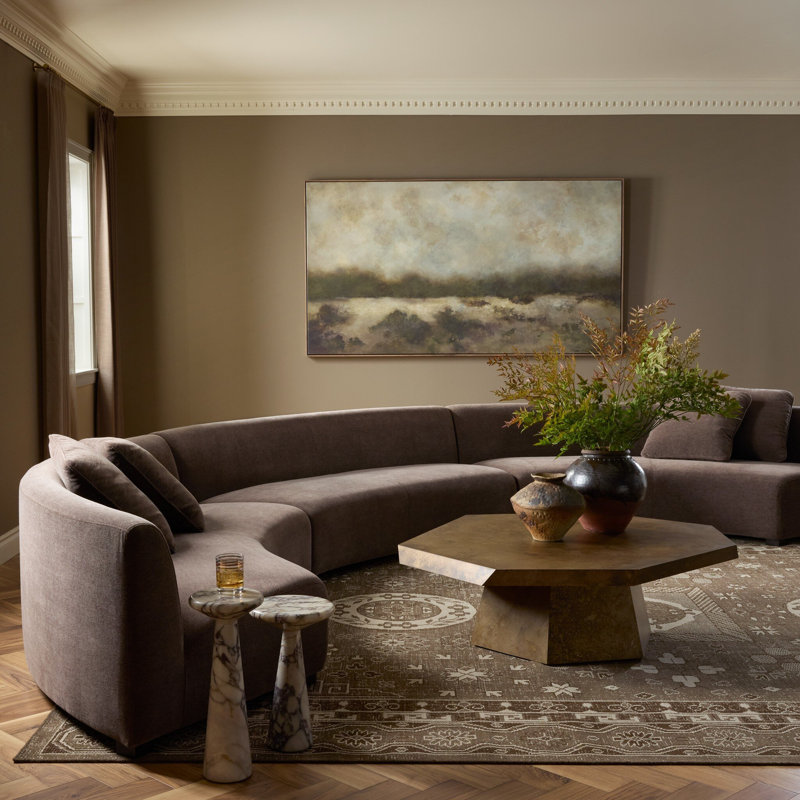 Leia Upholstered Curved Sectional, 29" H x 215" W x 66.5" D