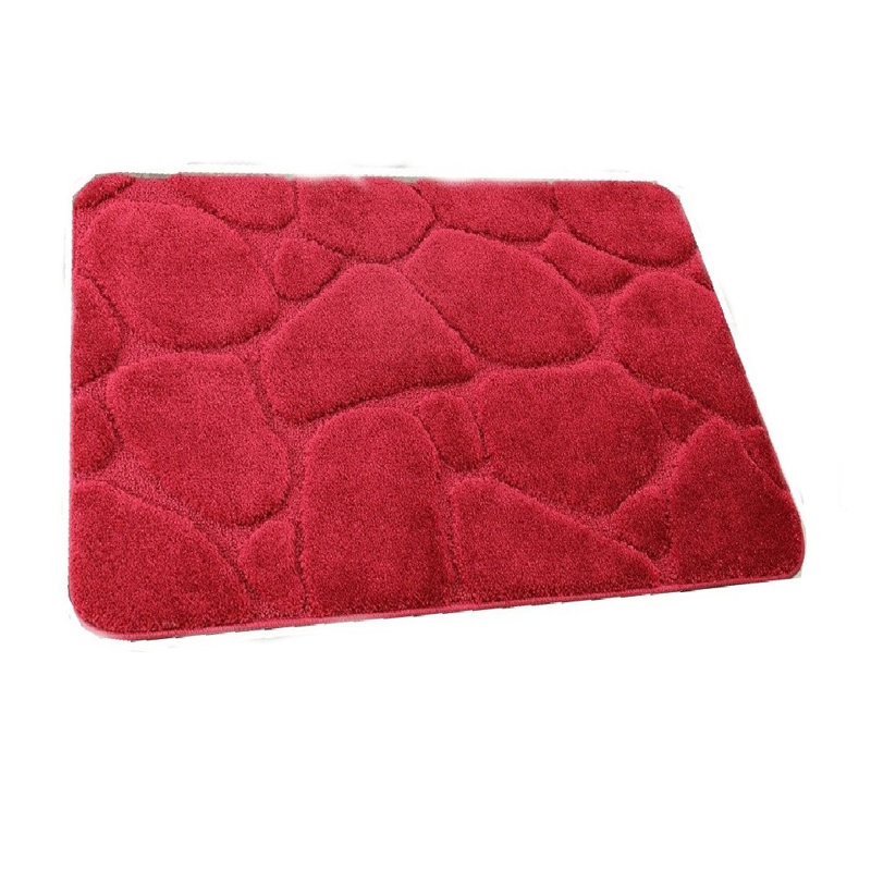 Banerjee Non-Slip Bath Rug, Burgundy