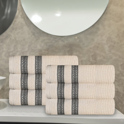 100% Zero Twist Cotton Ribbed Plush Soft Hand Towels