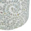 Table d'appoint ronde 14 x 14 x 20 po en bambou avec coquille de Capiz blanche