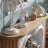 Burlywood + White Manufactured Wood Freestanding Fireplace