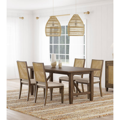 Daureen Rectangular Dining Table Set Light Brown