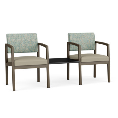Lenox Steel Waiting Reception 2 Seat Tandem Metal Frame with Center Table