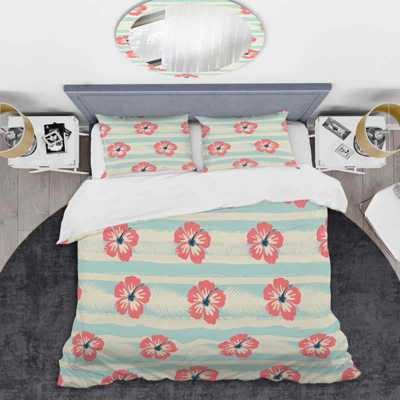 Ensemble de housse de couette en microfibre orange / vert 3 pièces