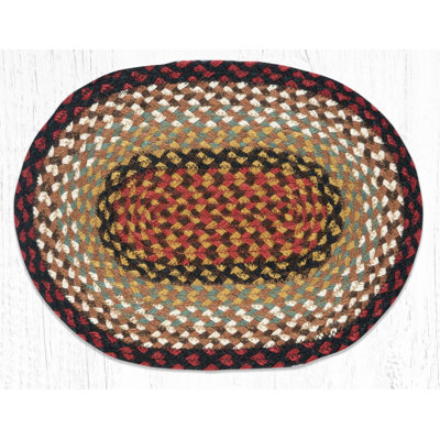  Jute Placemat 13"x19", Burgundy & Mustard Braided Table Mat, Rustic Farmhouse Dining Accent
