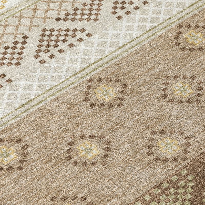 Machine Washable Indoor/Outdoor Chantille ACN2662 Stripes Rug, 3' x 5', Beige