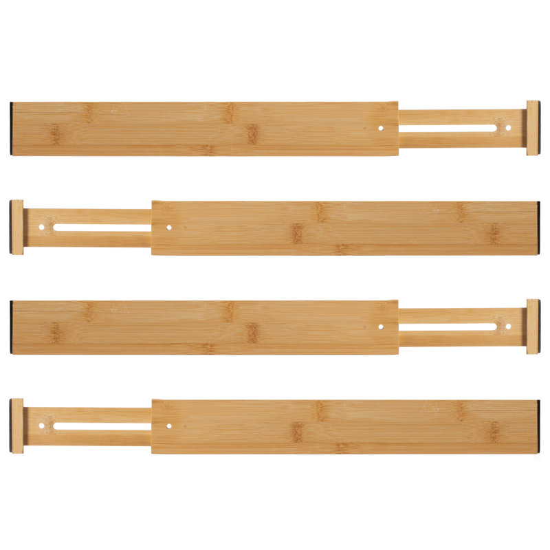  Diviseurs de tiroir extensibles en bambou 4 pièces 4 pièces
