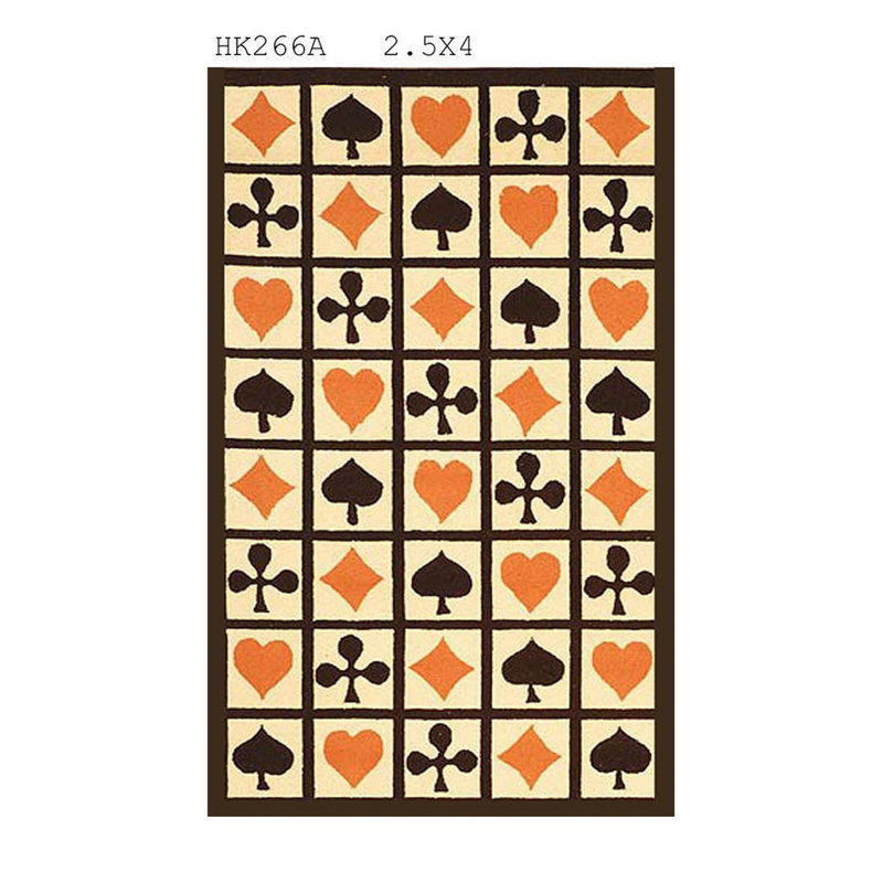 Chelsea Hand Hooked Wool Pile Geometric Rug, Rectangle 2'6" x 4'