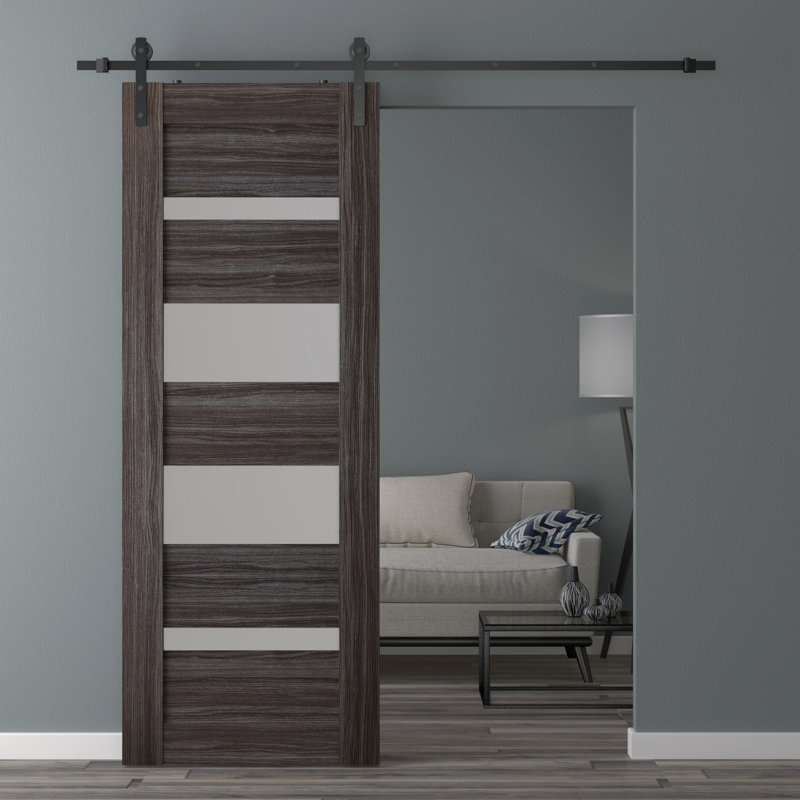 Porte de grange Mirella, 27,75 po x 79,37 po, Chêne