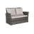 4 Pieces Outdoor Patio Furniture Sets Garden Rattan Chair Wicker Set with Ottoman & Tempered Glass Coffee Table Weather Resistant Cushion-390232975