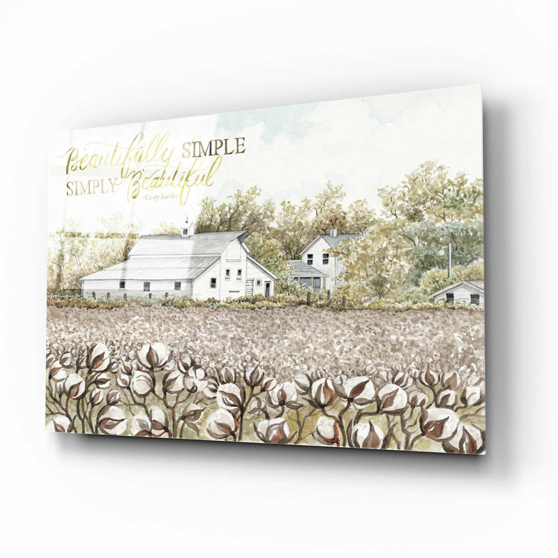 «Beautifully Simple Cotton Farm» par Cindy Jacobs - impression sans cadre, H 12 po x l 16 po x P 0,13 po