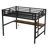 Metal  Loft Bed  with Power Outlet and LED Lighted, Space-Saving, Noise Reduced, Black-2121585902