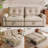 77" Convertible Sleeper Sofa with Pull-Out Bed, USB Ports & Side Pockets, Loveseat Couch for Living, Brown-1679393954