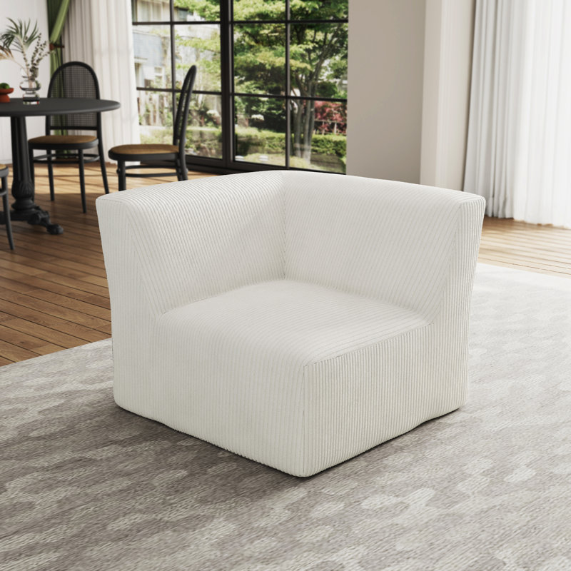 90.9Cm Wide Corner Chair, Beige