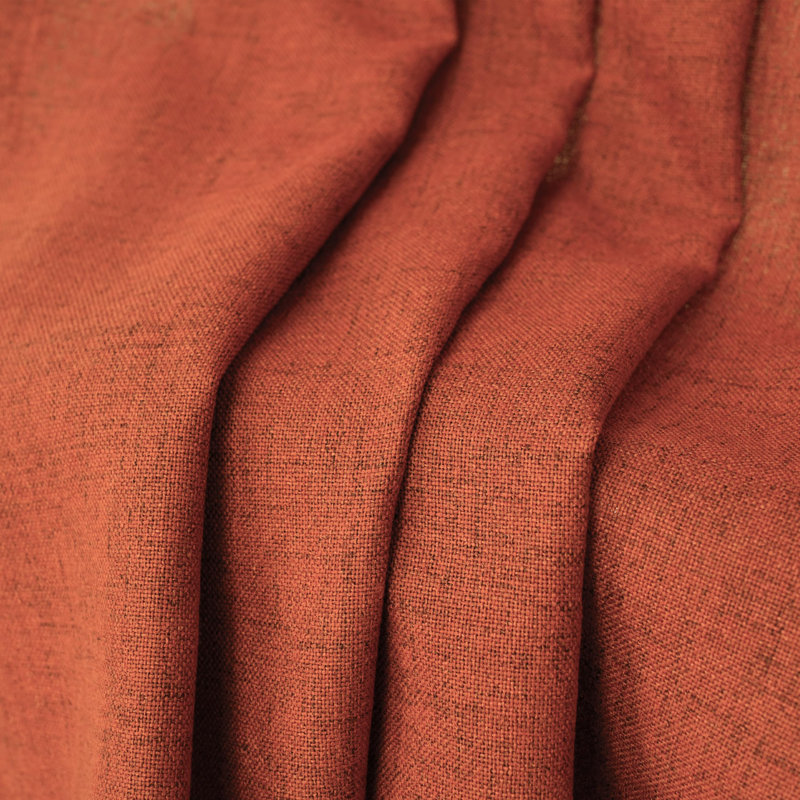 Paire de rideaux semi-transparents avec passe-tringle Janie, L 52 po x L 84 po, Orange brûlé