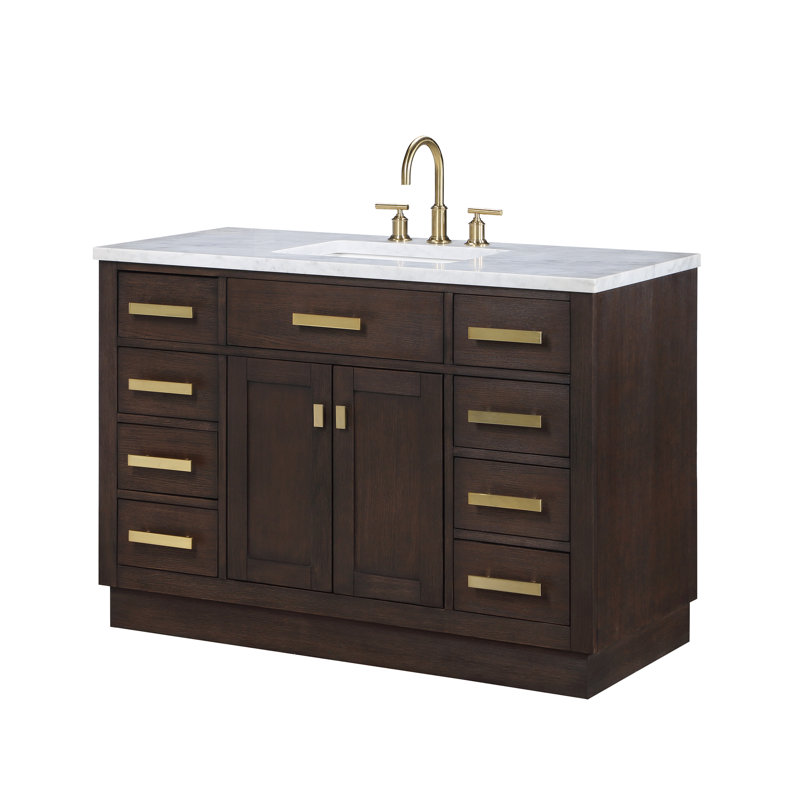 Chestnut 48'' W Single Vanity, Brown Oak