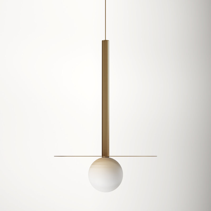 1 - Light LED Single Pendant, Brushed Gold, Brushed Gold