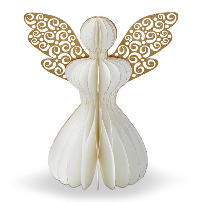Glimmer Paper Angel Decor Small White Christmas