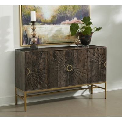 Clydette 58 " W Mango Solid Wood and Iron Sideboard