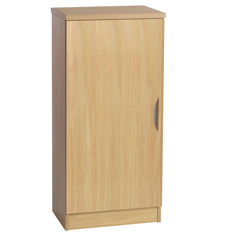 Decarlo 1 -Door 18 -Shelf Storage Cabinet, Classic Oak