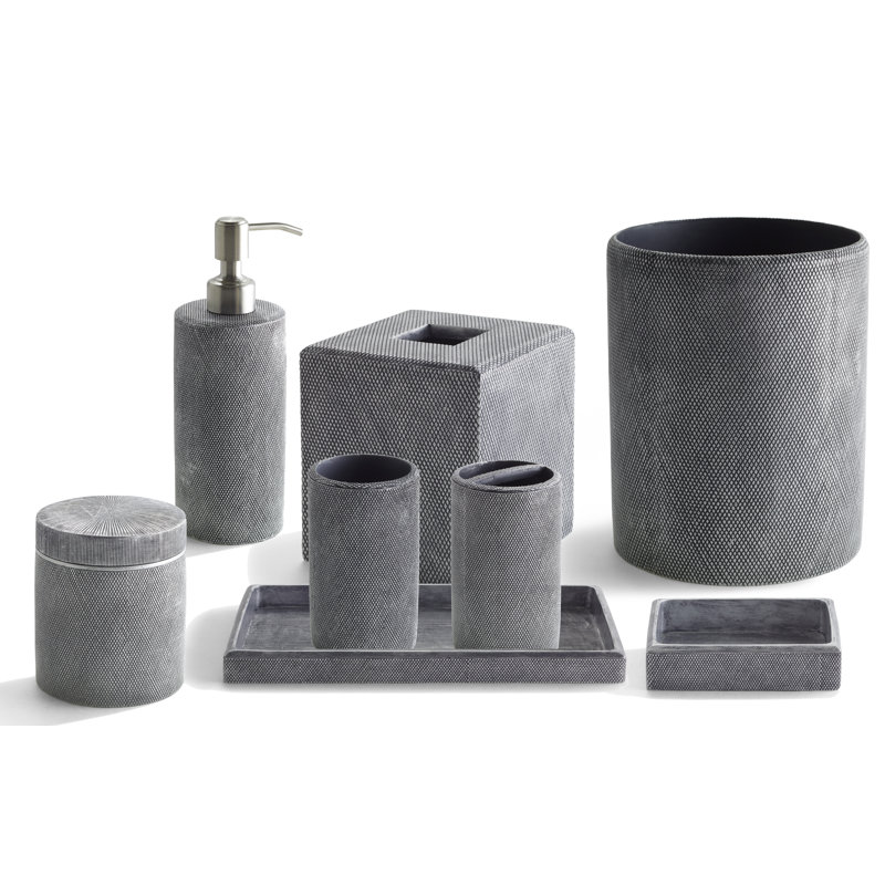 Silver Textured Resin Toothbrush Holder for Kids