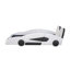 Twin Size Race Car-Shaped Platform Bed with Wheels, White