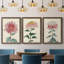 «Chrysanthemum Woodblock I», ensemble de 3 peintures sur toile encadrées-2042041083-2042041087