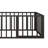 Diocles Metal Floor Bed Frame with Fence & Door-887592370-887592369