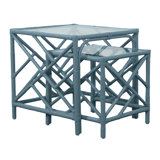Chippendale Glass Nesting End Table