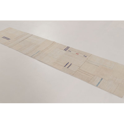Vintage Turkish Runner In Beige-Brown Tones And Minimalist Design - Rug & Kilim