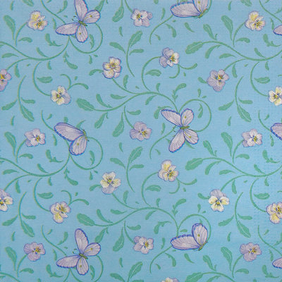 Paquet de 20 serviettes de table papillons bleus 3 plis - ensemble de 6