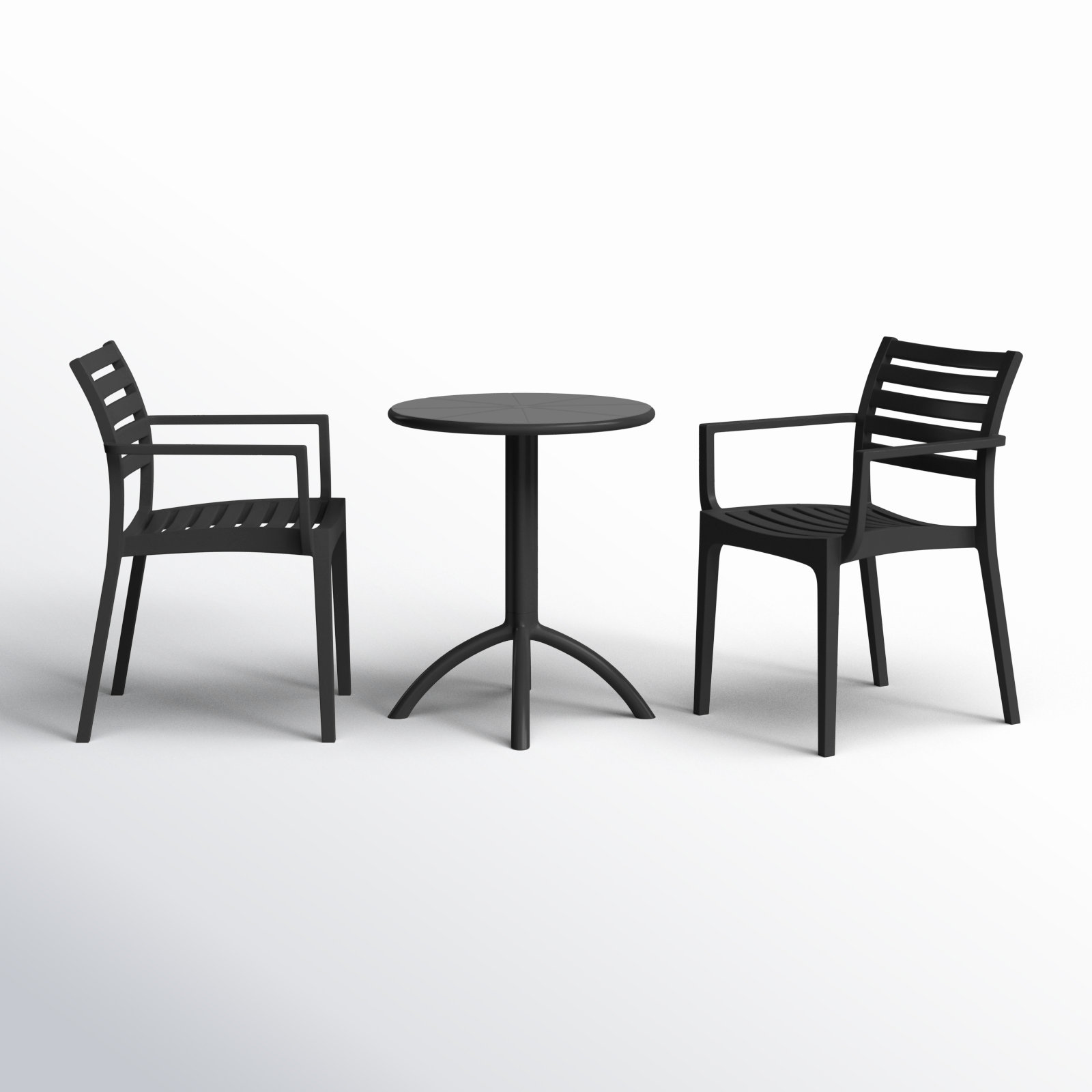 Seneca 24" Patio Bistro Set, Black