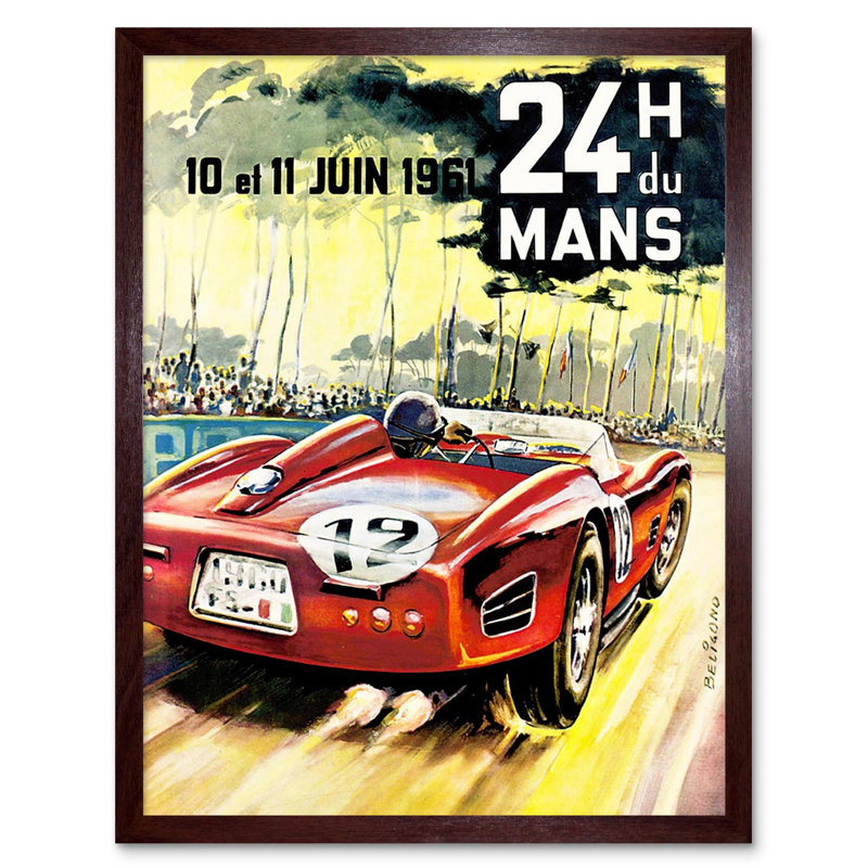 Vintage Advert Transport 24H Du Mans Monaco Grand Prix - Single Picture Frame Print