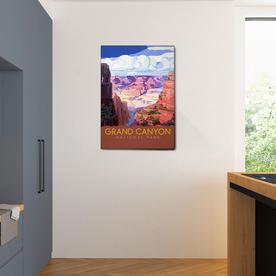 Happy Larry - Quadro - The Saturday Evening Post - Poster Grand Canyon - Tela Canvas - 70X100 - Pronto Da Appendere - Qu...